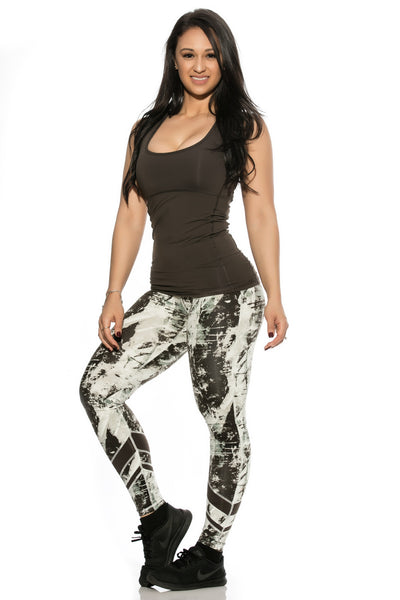 Abstract Green Print Leggings