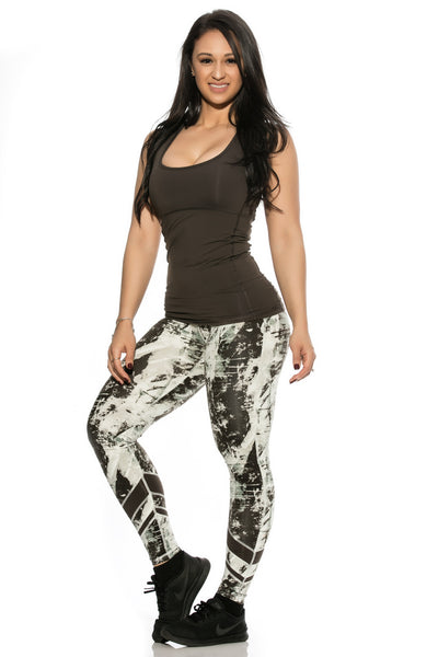 Abstract Green Print Leggings
