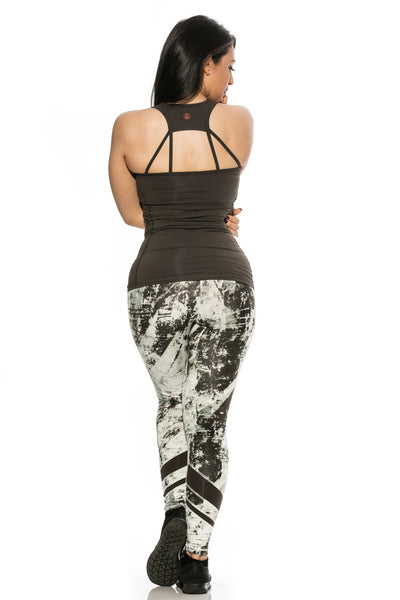 Abstract Green Print Leggings
