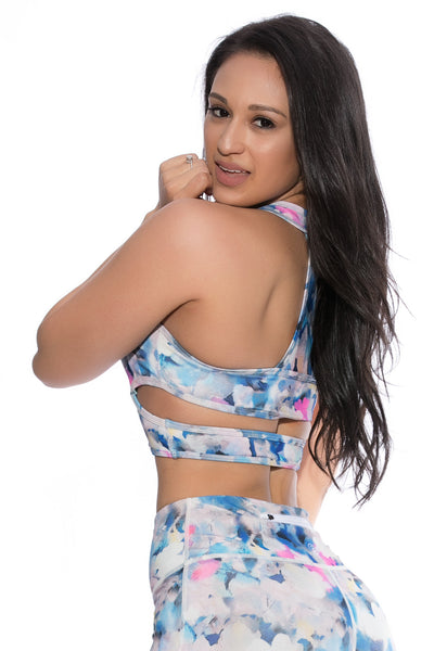 Abstract Floral Sports Bra