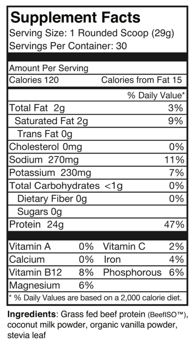 Vanilla pureWOD BUILD Grass Fed Beef Protein